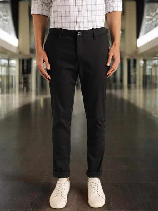 Buy Men Brooklyn Fit Cotton Stretch Trouser Online | Indian Terrain