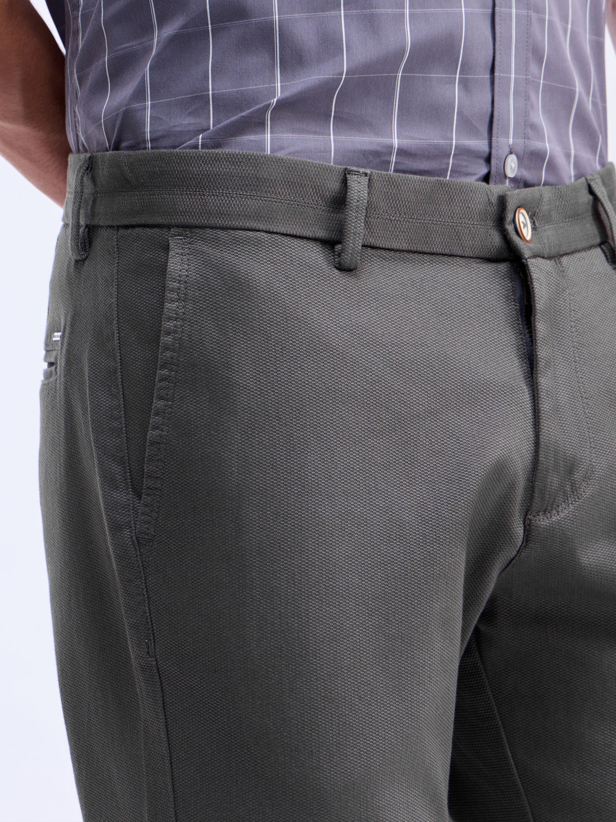 Brooklyn Fit Cotton Stretch Trousers - Dark Grey t4option_7