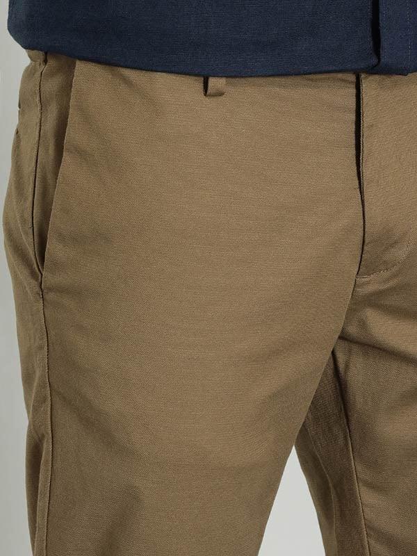 Solid Slim Fit Trousers - Tan t4option_3
