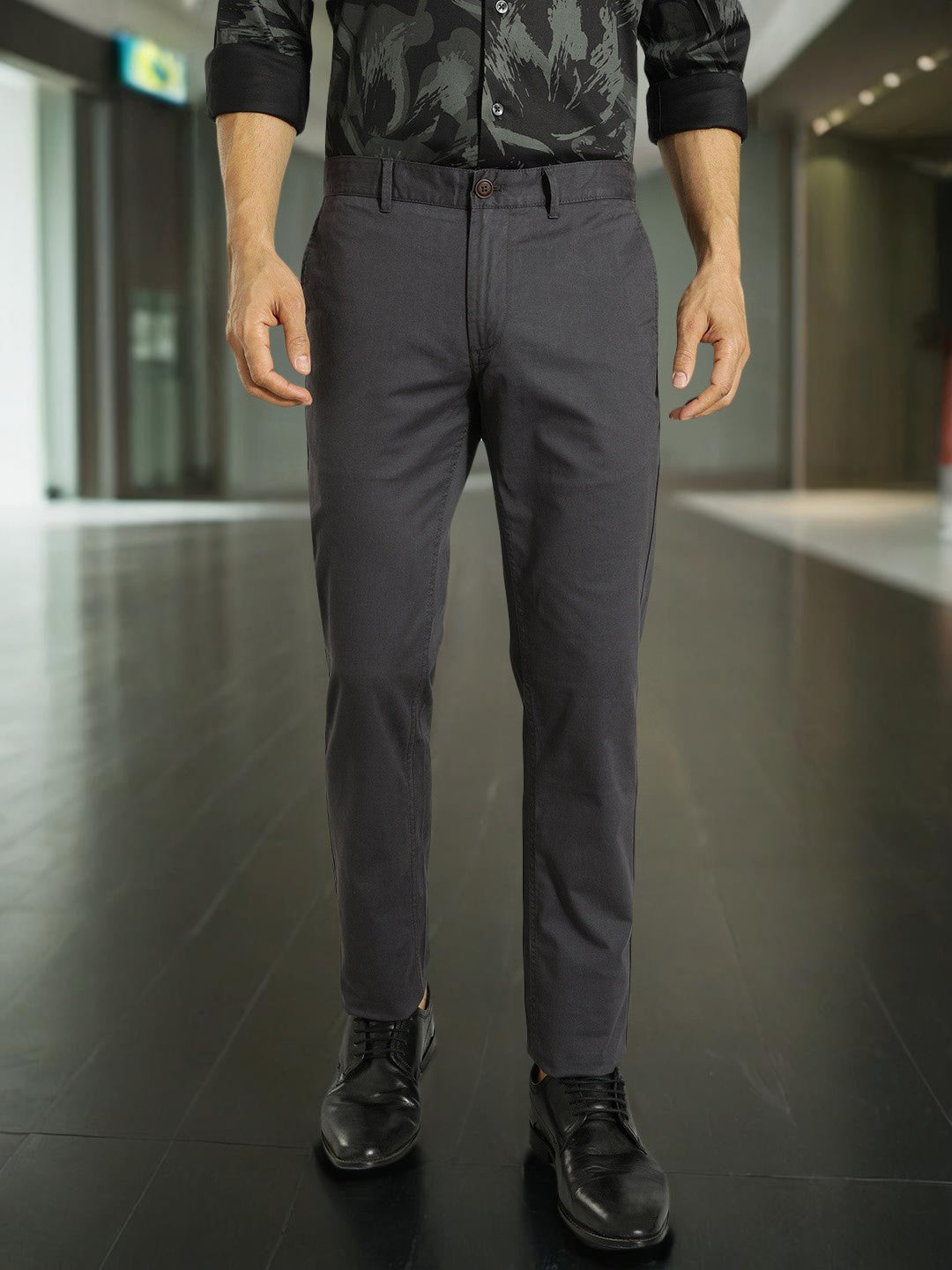 Buy Men Brooklyn Fit Cotton Stretch Trouser Online Indian Terrain