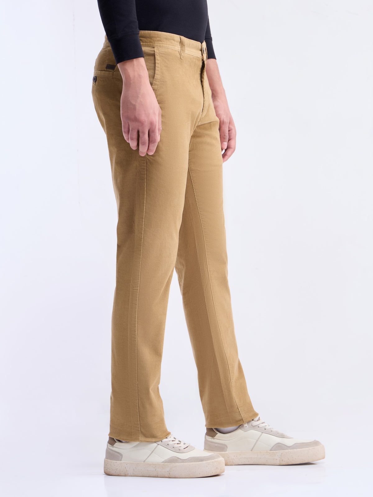 Solid Slim Fit Trousers - Brit Khaki t4option_3