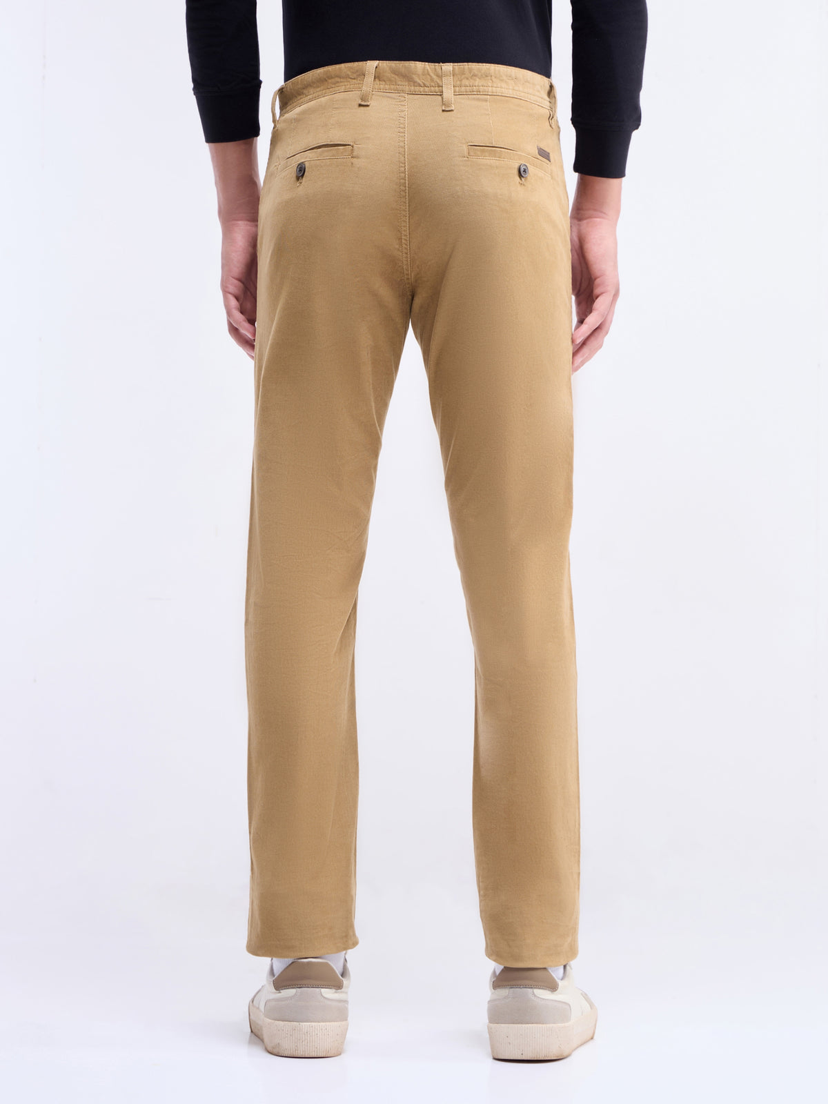 Solid Slim Fit Trousers - Brit Khaki t4option_3
