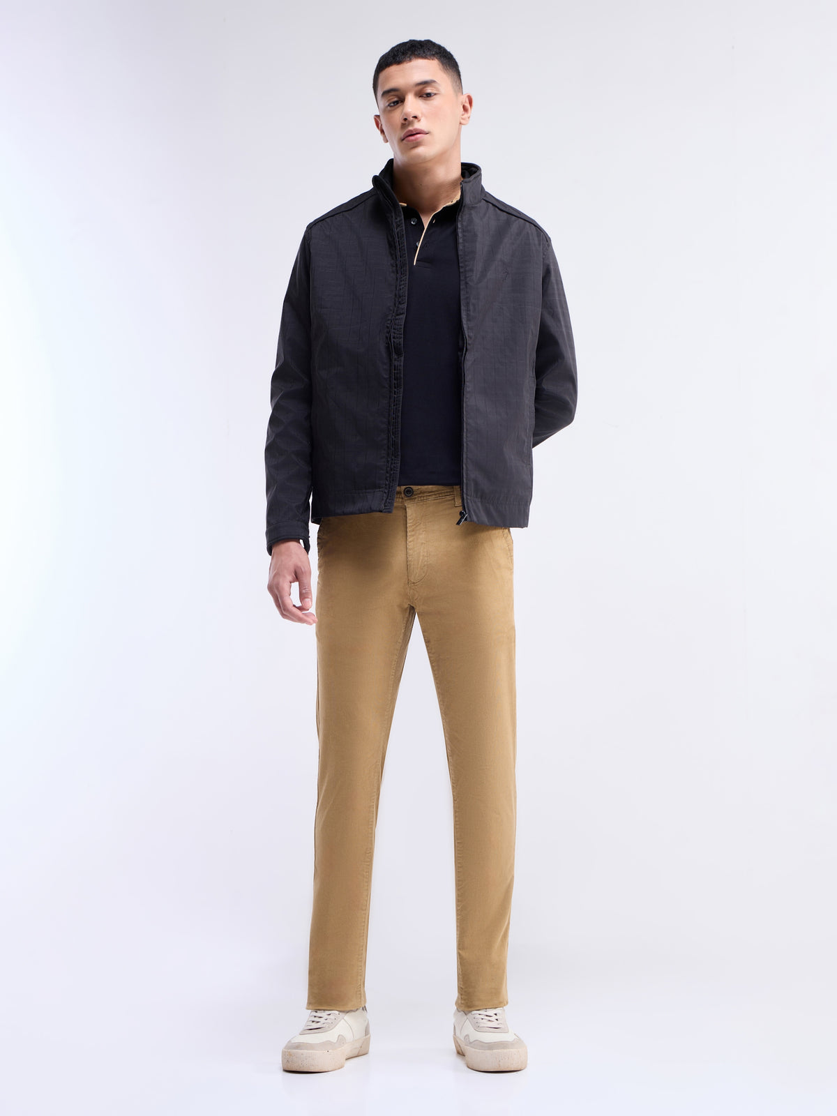 Solid Slim Fit Trousers - Brit Khaki t4option_3