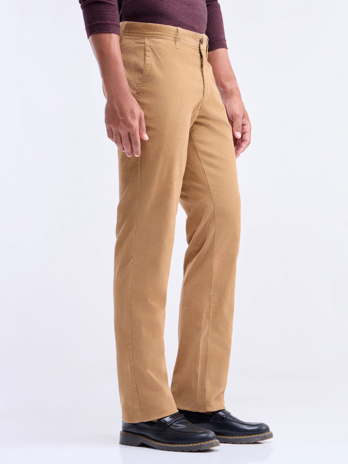 Solid Regular Fit Trousers - Brit Khaki t4option_5