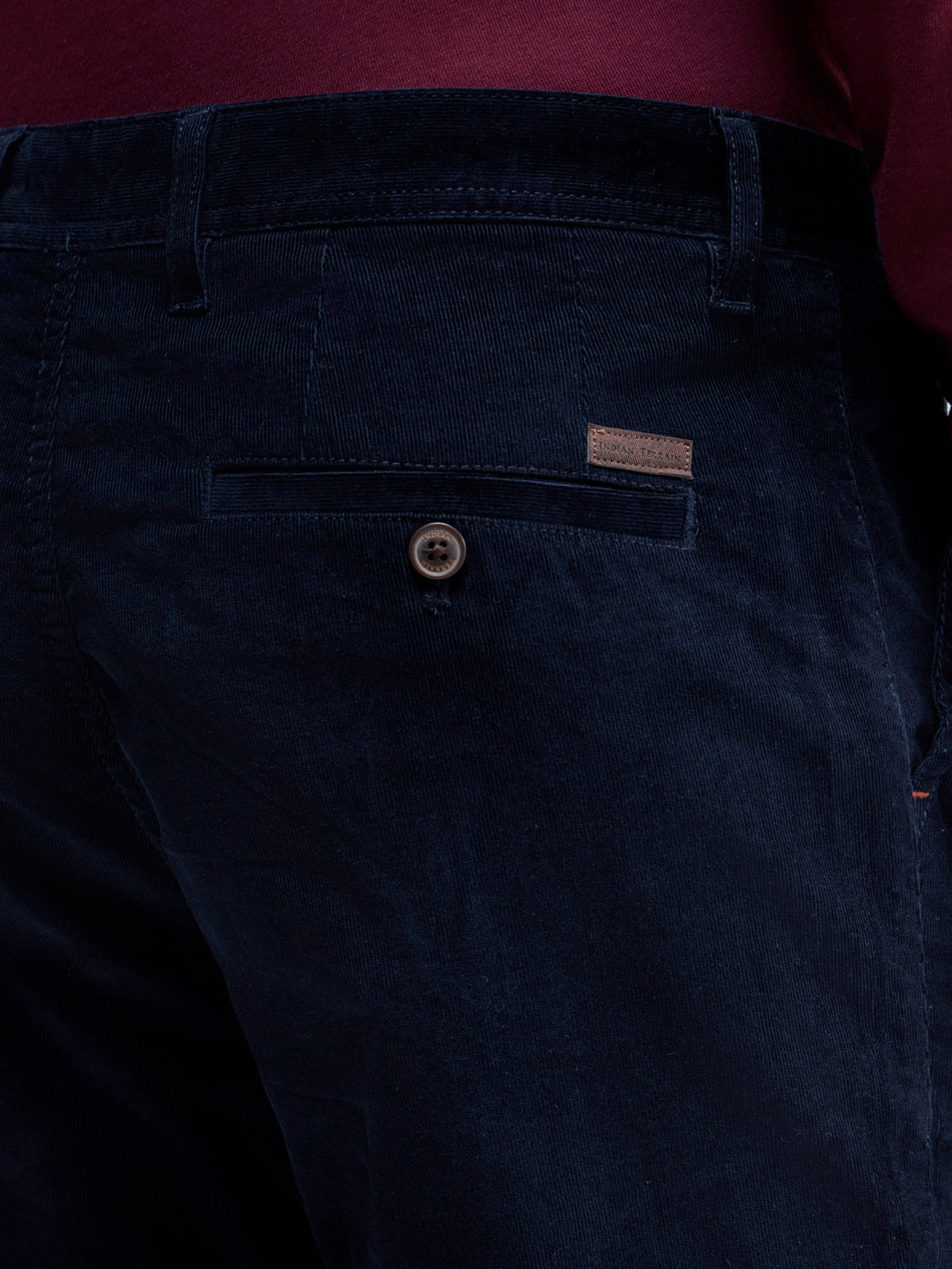 Solid Regular Fit Trousers - Navy t4option_2