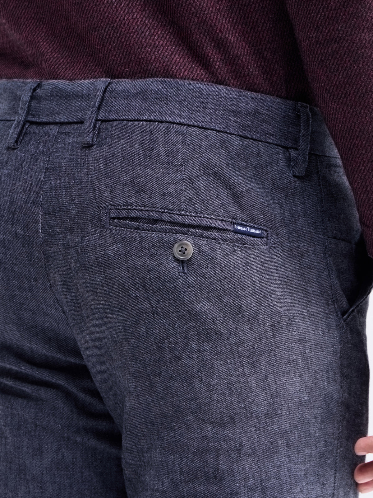 Solid Slim Fit Trousers - Dark Grey t4option_1
