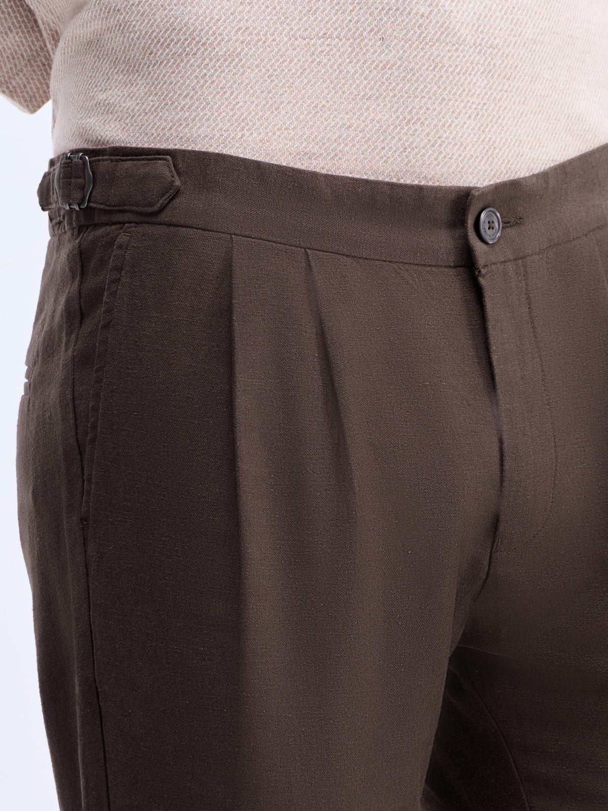 Solid Regular Fit Trousers - Choco t4option_0