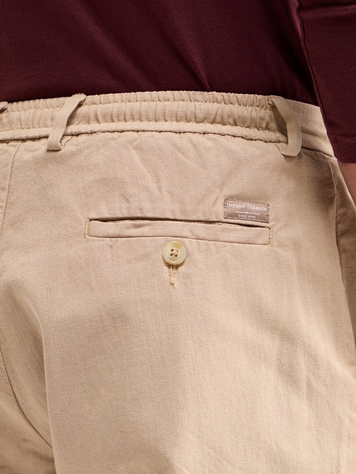 Solid Regular Fit Trousers - Khaki t4option_1
