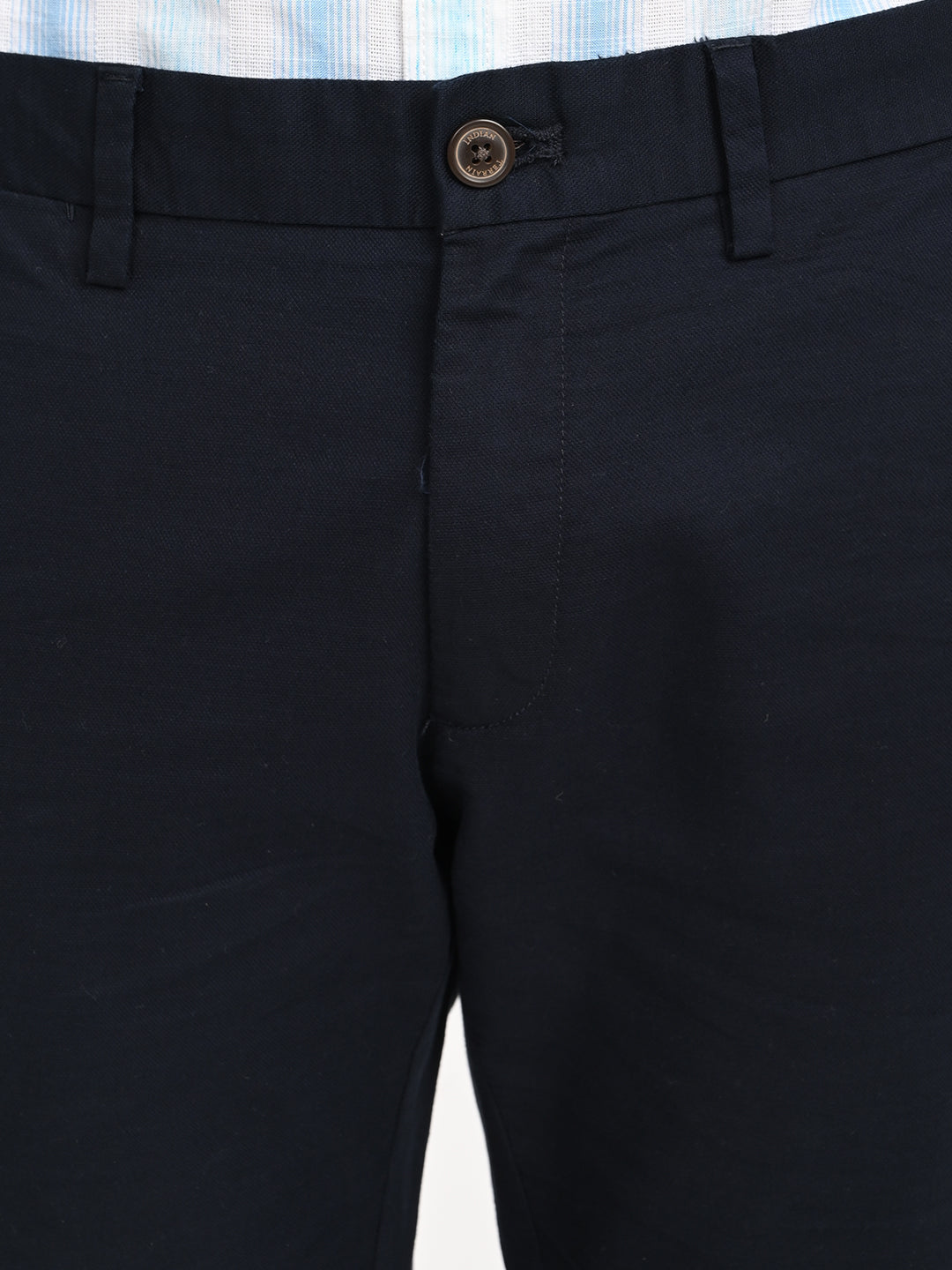 Solid Slim Fit Trousers - Navy t4option_2