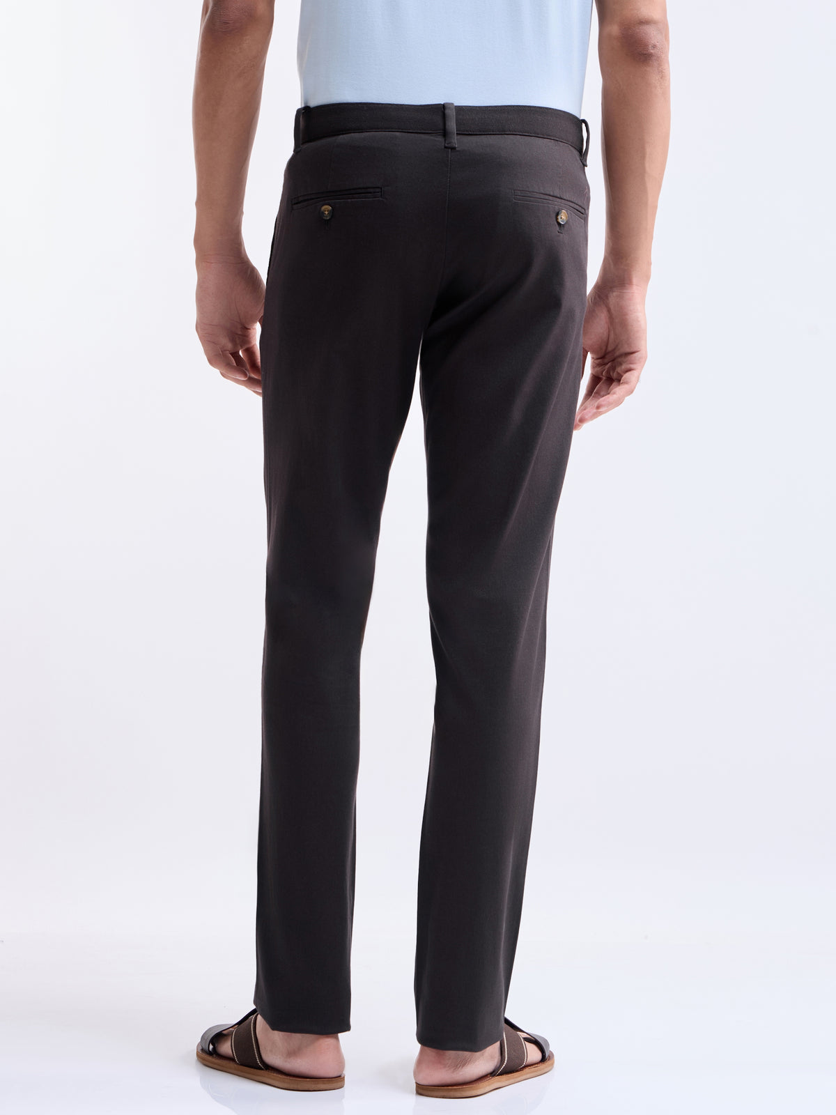 Solid Slim Fit Trousers - Dark Choco t4option_1