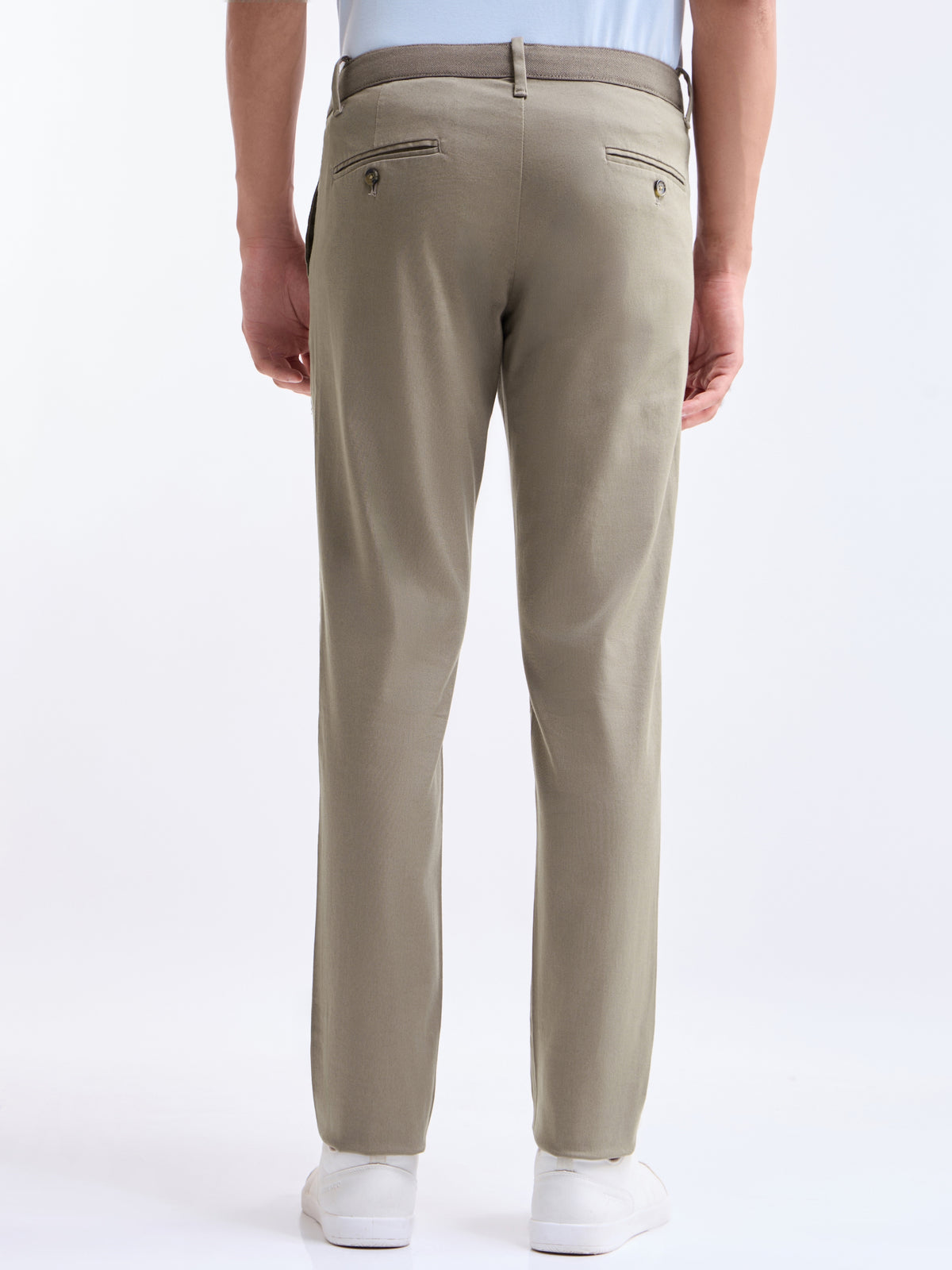 Solid Slim Fit Trousers - Lt Brown t4option_4