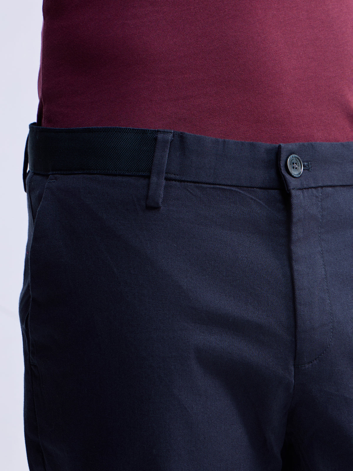 Solid Regular Fit Trousers - Dark Navy t4option_5