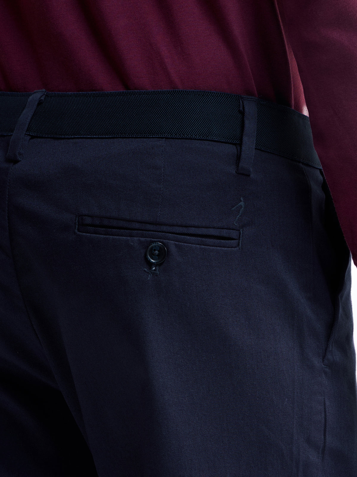Solid Regular Fit Trousers - Dark Navy t4option_5