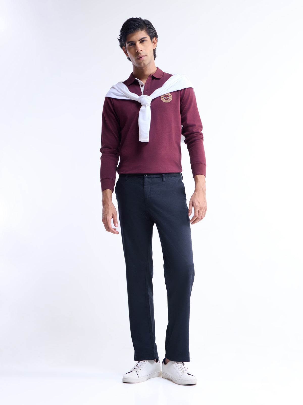 Solid Regular Fit Trousers - Dark Navy t4option_5
