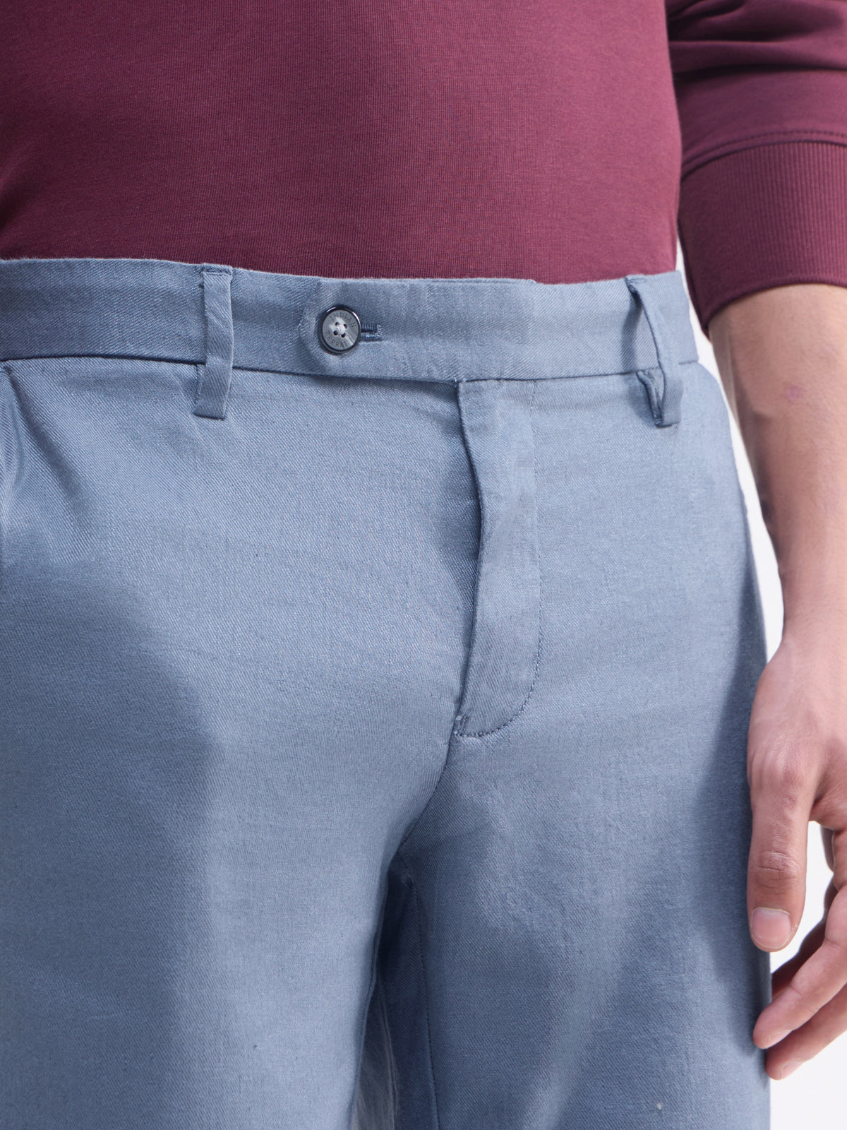 Solid Regular Fit Trousers - Gasoline t4option_0