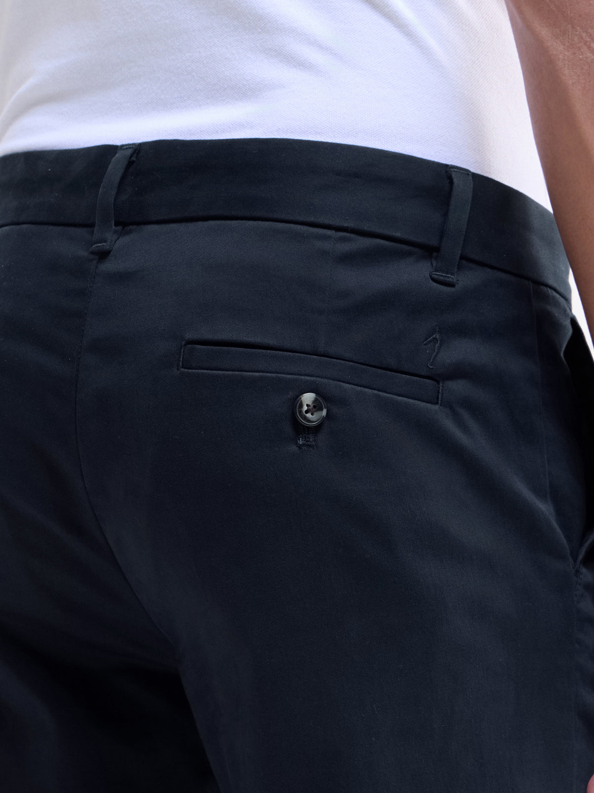 Solid Regular Fit Trousers - Navy t4option_1