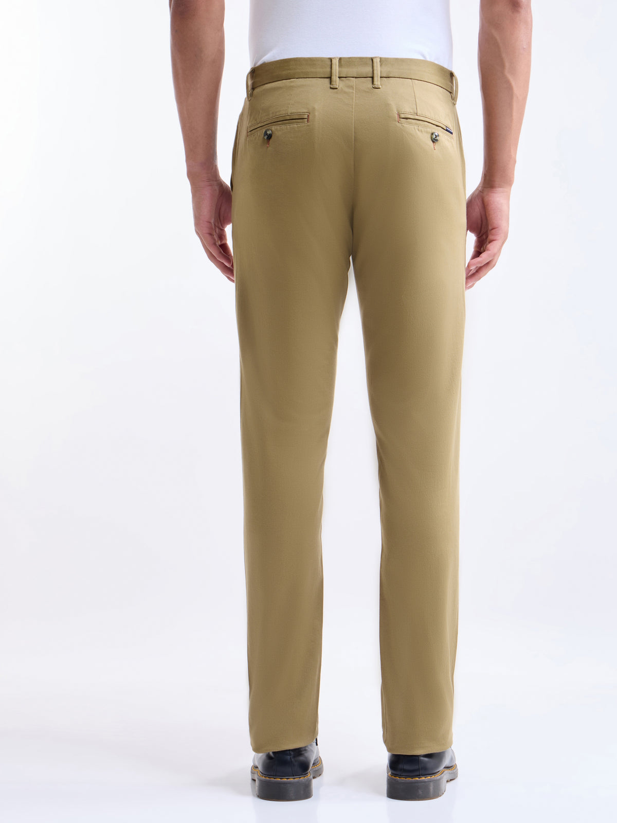 Twill Slim Fit Trousers - Dark Khaki t4option_1