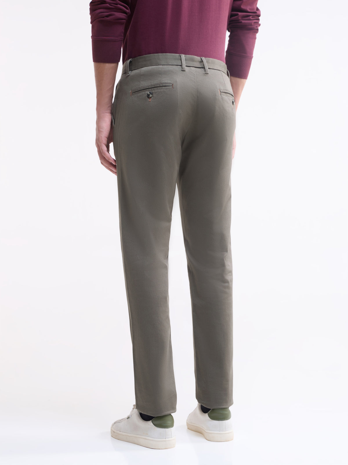Twill Slim Fit Trousers - Grey t4option_2