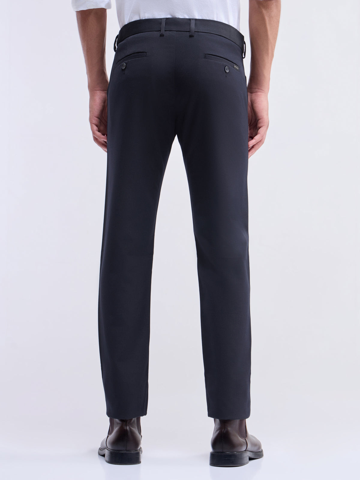 Twill Slim Fit Trousers - Navy t4option_1