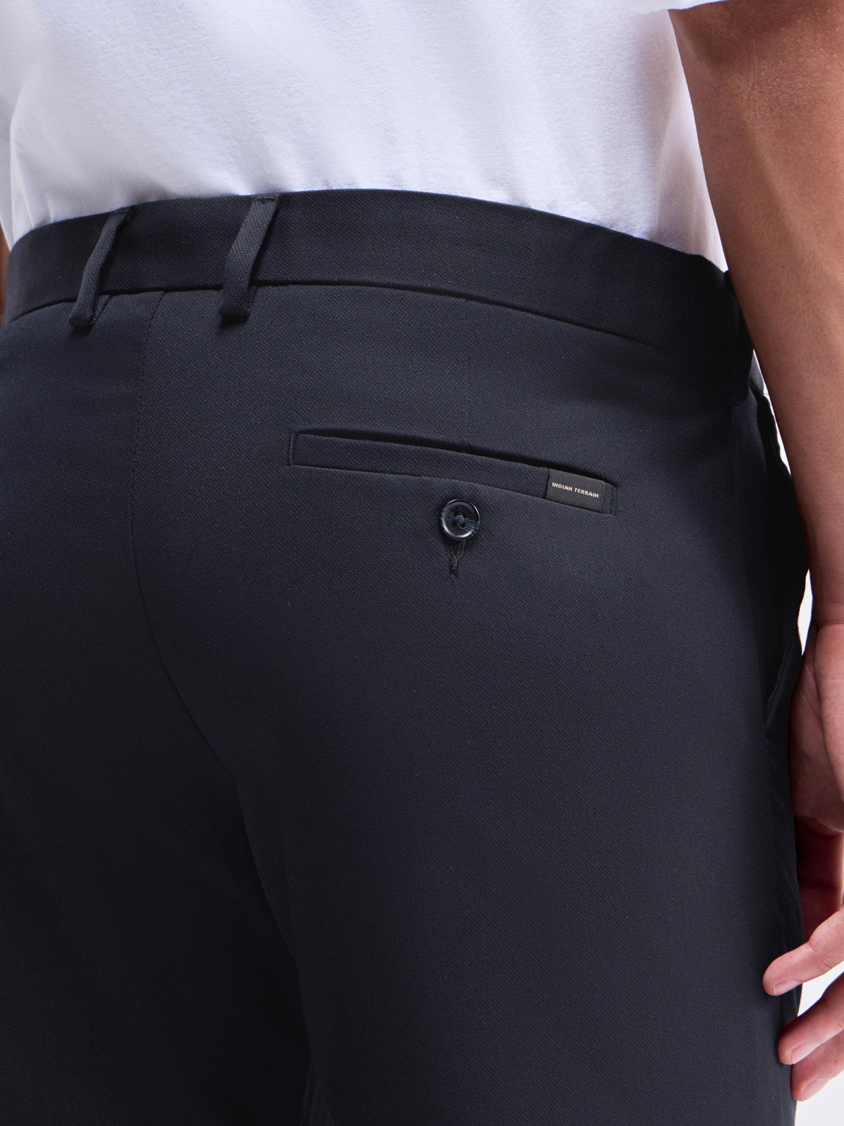Twill Slim Fit Trousers - Navy t4option_1