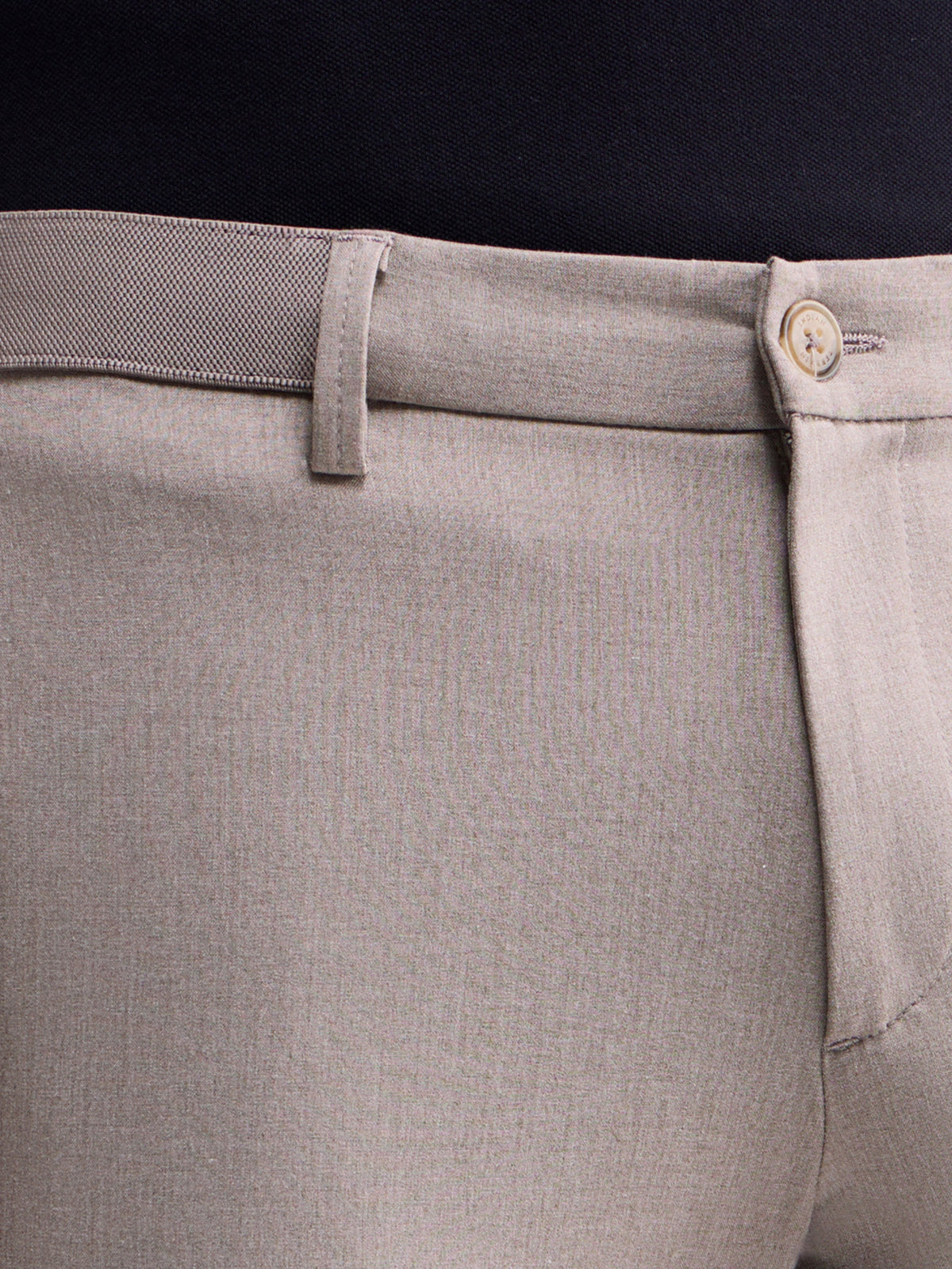 Solid Slim Fit Trousers - Lt Brown M t4option_2