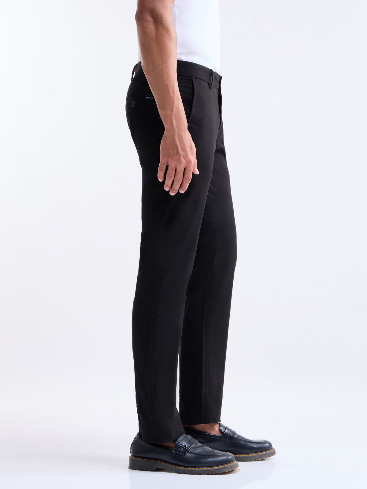 Twill Slim Fit Trousers - Black t4option_0