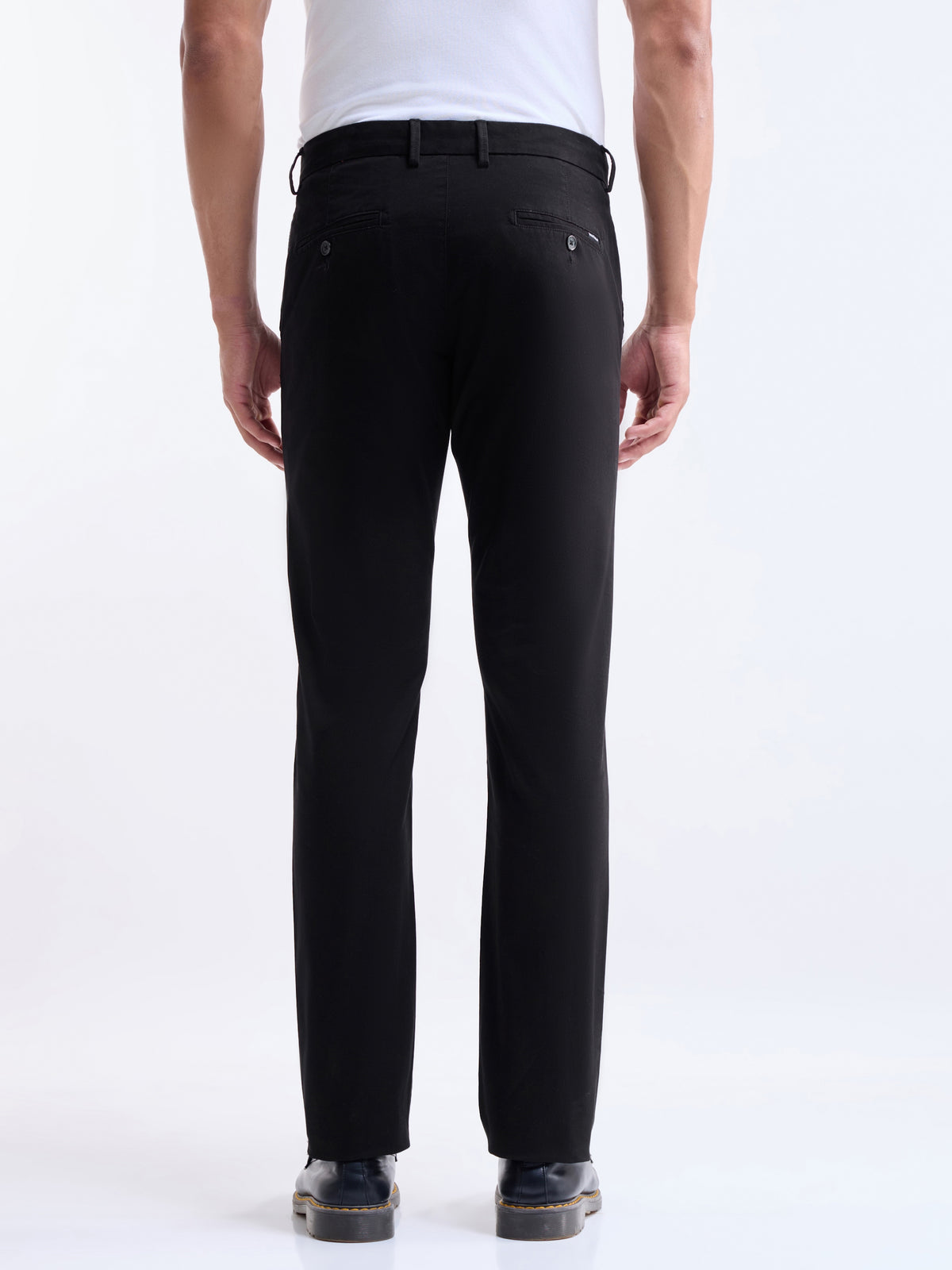 Twill Slim Fit Trousers - Black t4option_0