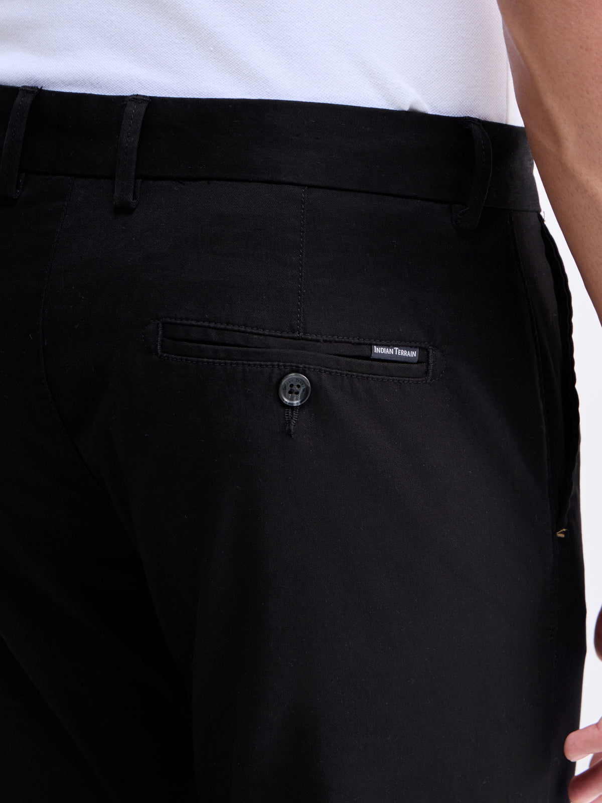 Twill Slim Fit Trousers - Black t4option_0