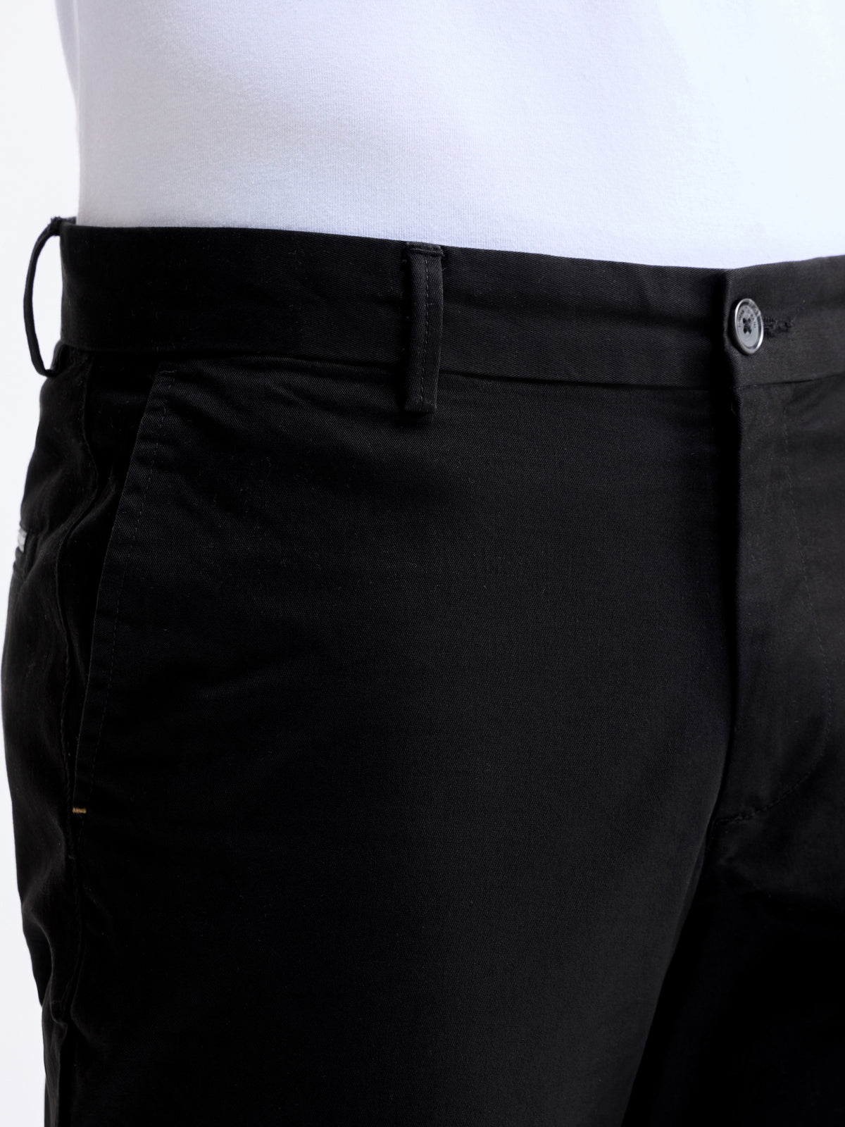 Twill Regular Fit Trousers - Black t4option_0