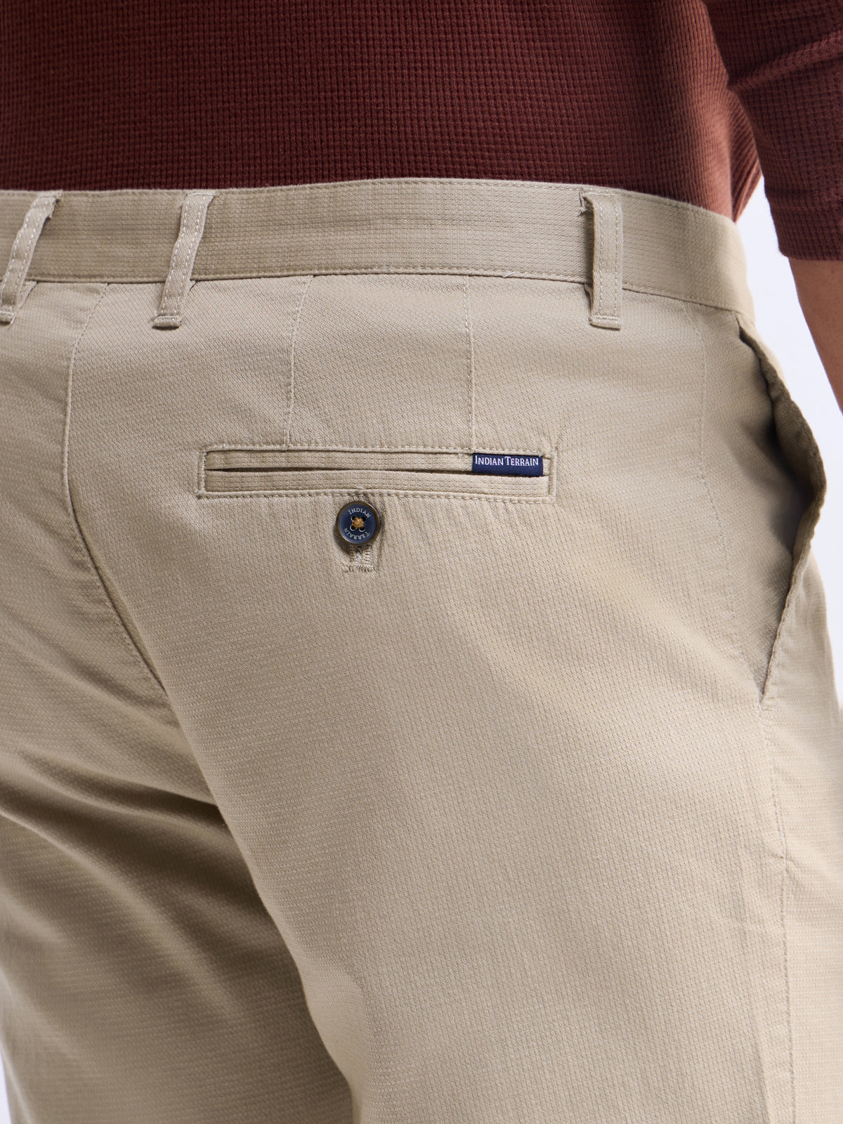 Solid Regular Fit Trousers - Khaki t4option_1