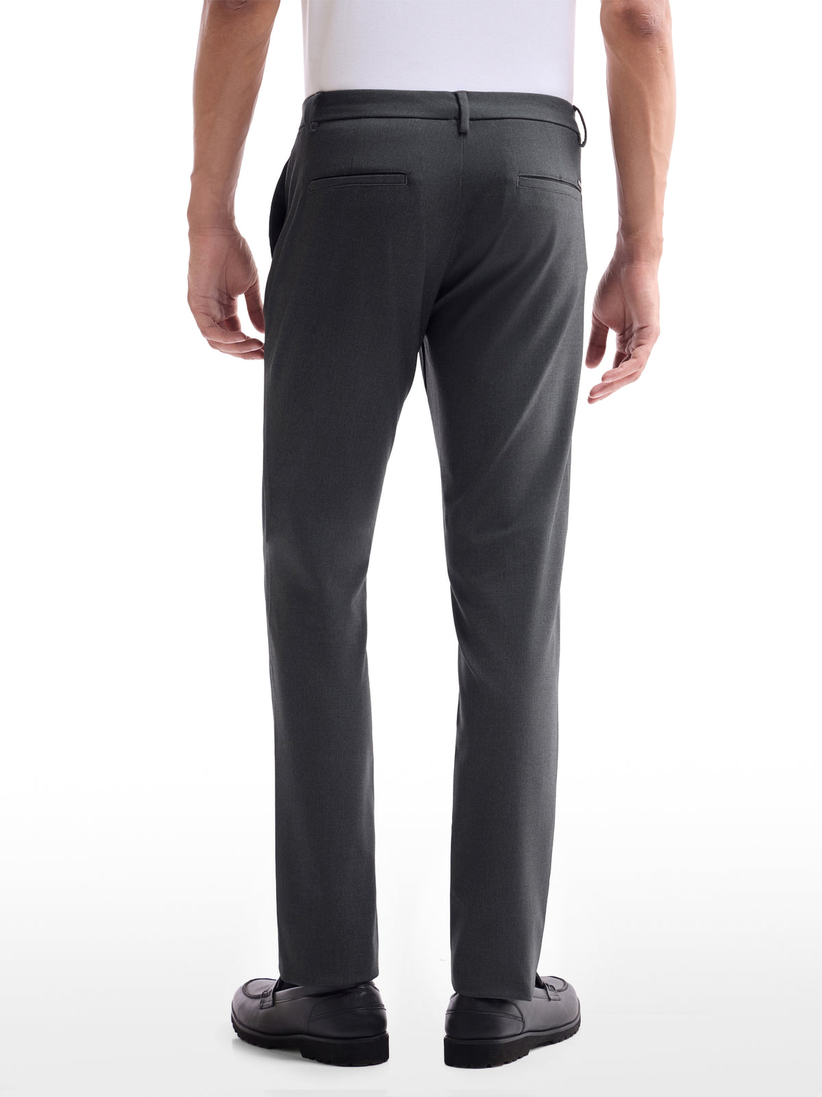 Solid Slim Fit Trousers - Dk Grey M. t4option_2