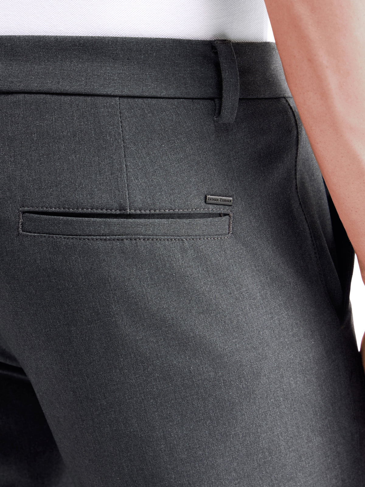 Solid Slim Fit Trousers - Dk Grey M. t4option_2