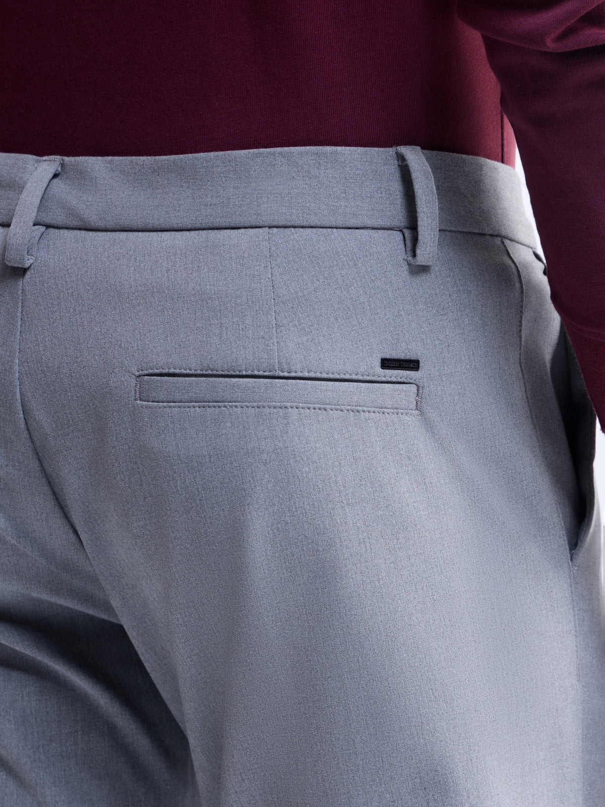 Solid Slim Fit Trousers - Lt Grey M. t4option_4