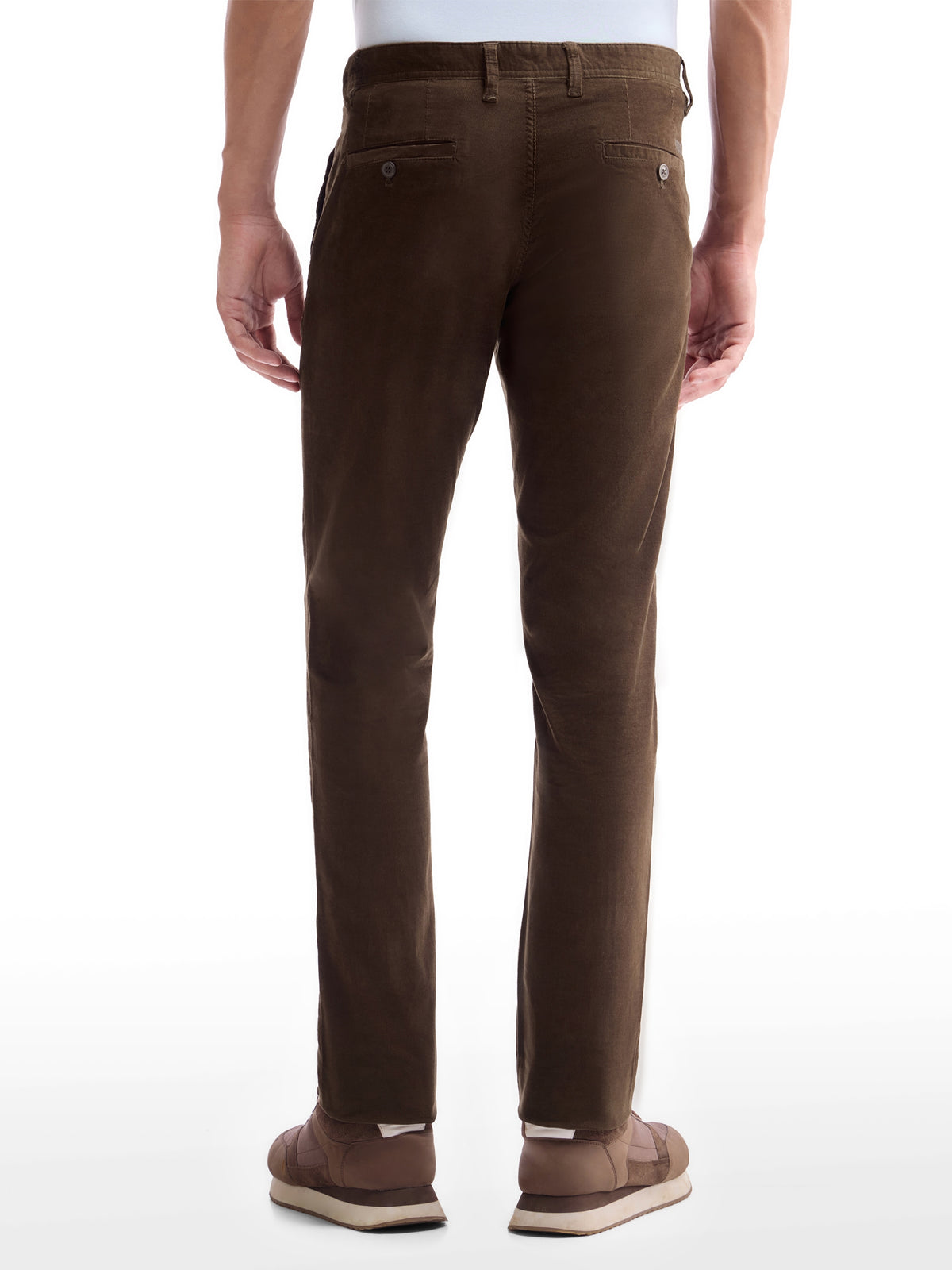 Solid Slim Fit Trousers - Brown t4option_0