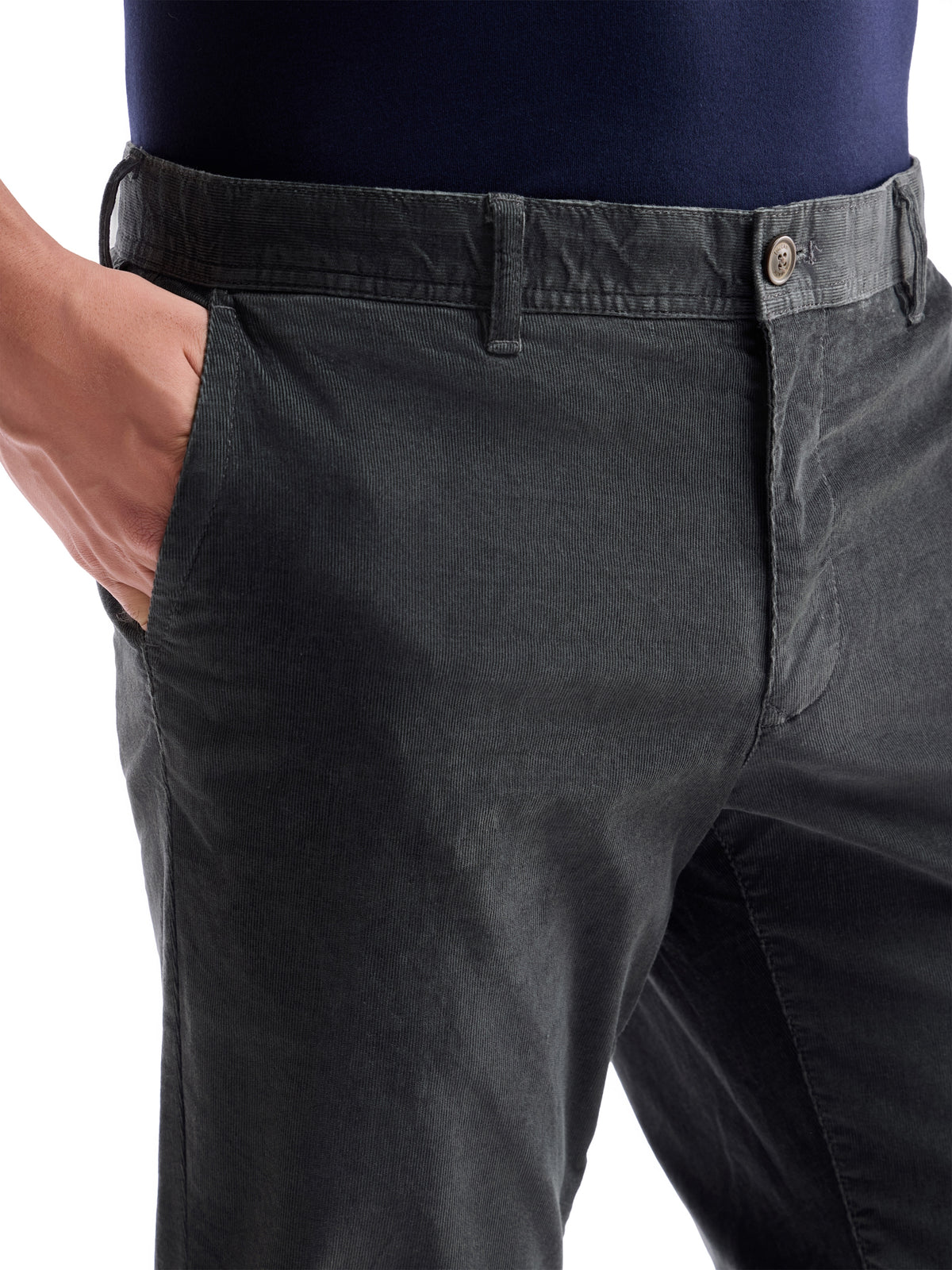 Solid Regular Fit Trousers - Grey t4option_1