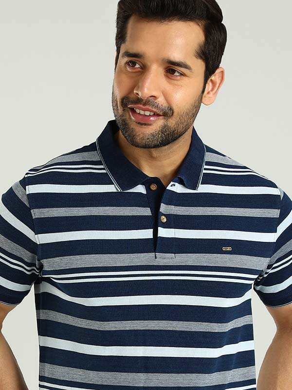 Buy Men Striped Polo T-Shirt Online | Indian Terrain