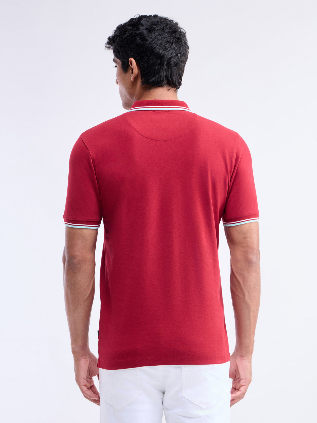 Solid Polo Relaxed Fit T-shirt - Maroon t4option_2