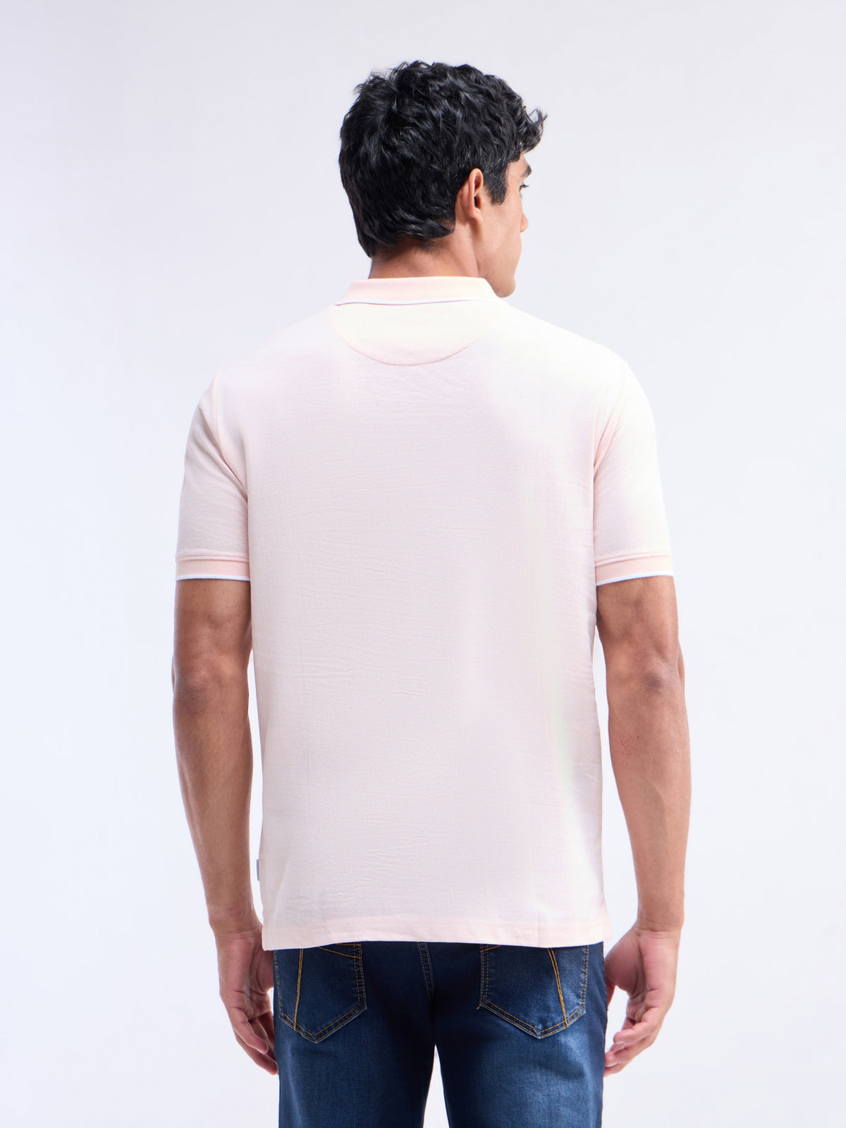 Printed Polo Regular Fit T-shirt - Pale Pink t4option_0