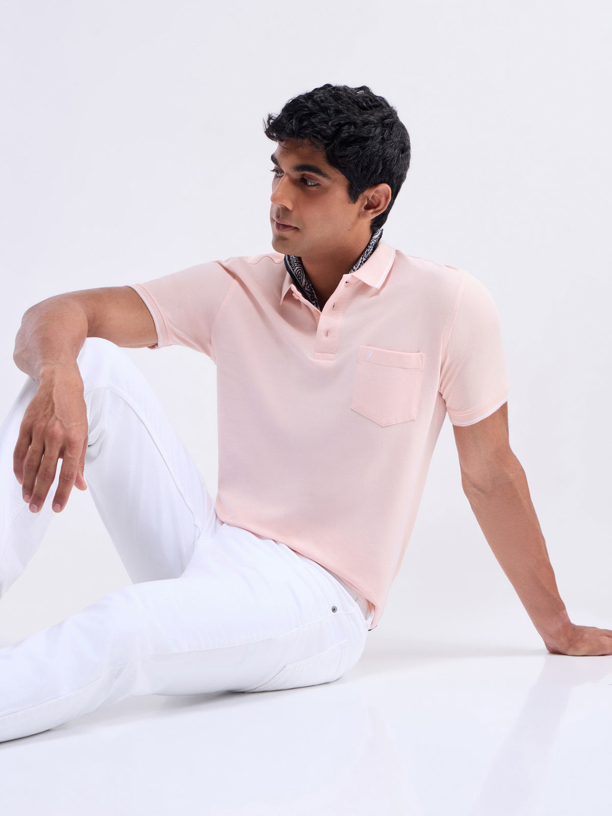 Solid Polo Regular Fit T-shirt - Pale Pink t4option_0