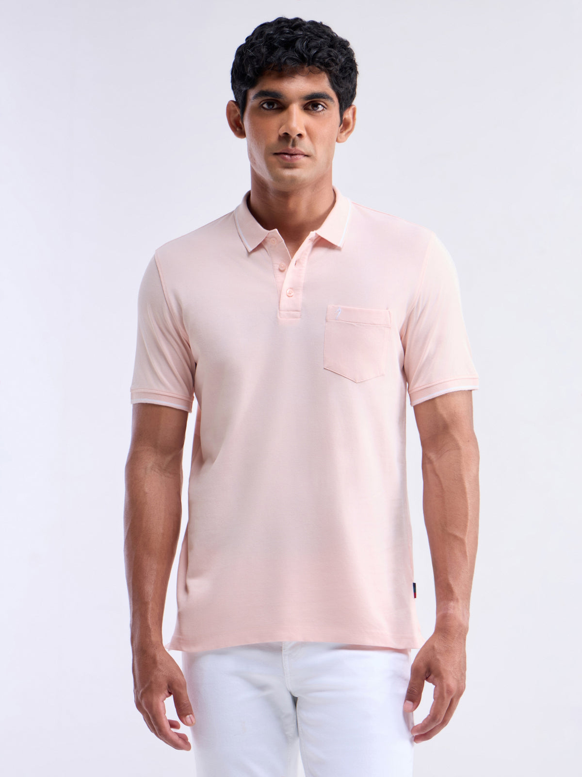Solid Polo Regular Fit T-shirt - Pale Pink t4option_0