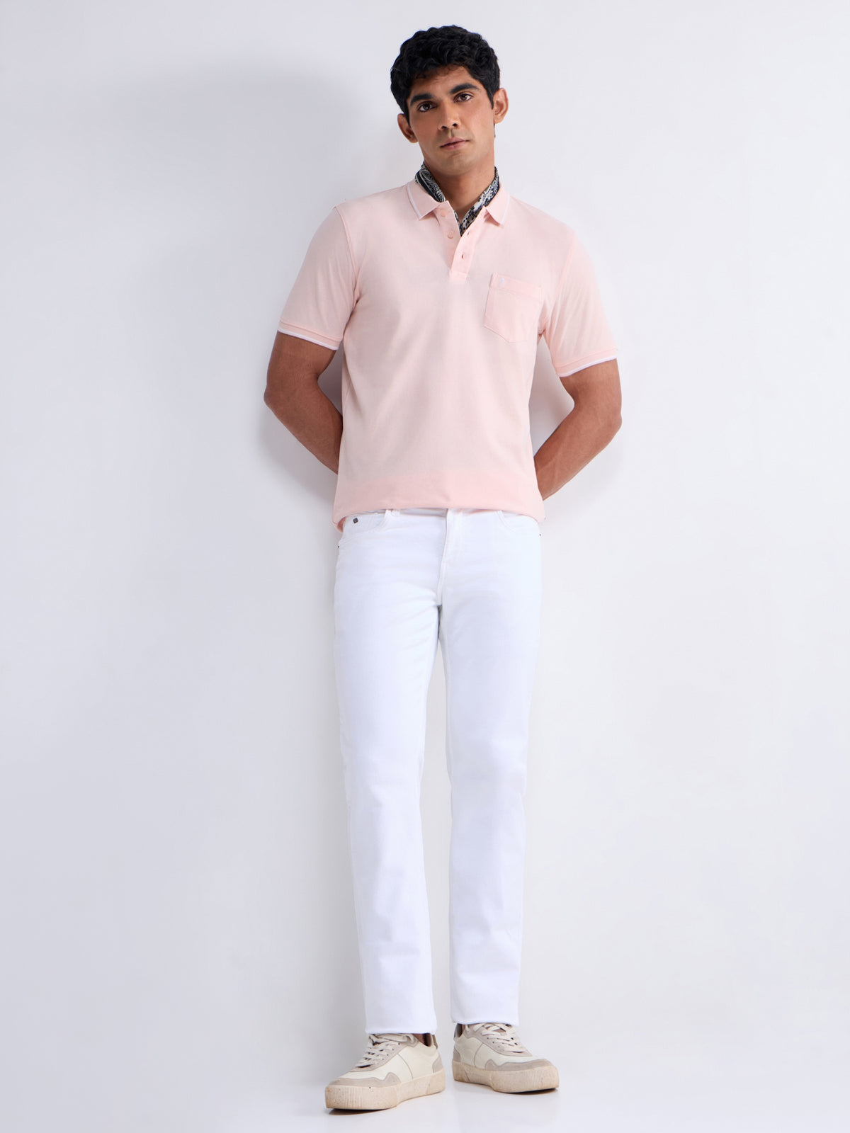 Solid Polo Regular Fit T-shirt - Pale Pink t4option_0