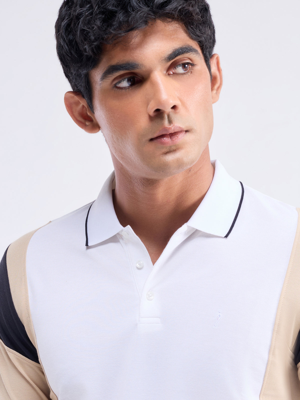 Colour Block Polo Regular Fit T-shirt - Khaki t4option_0