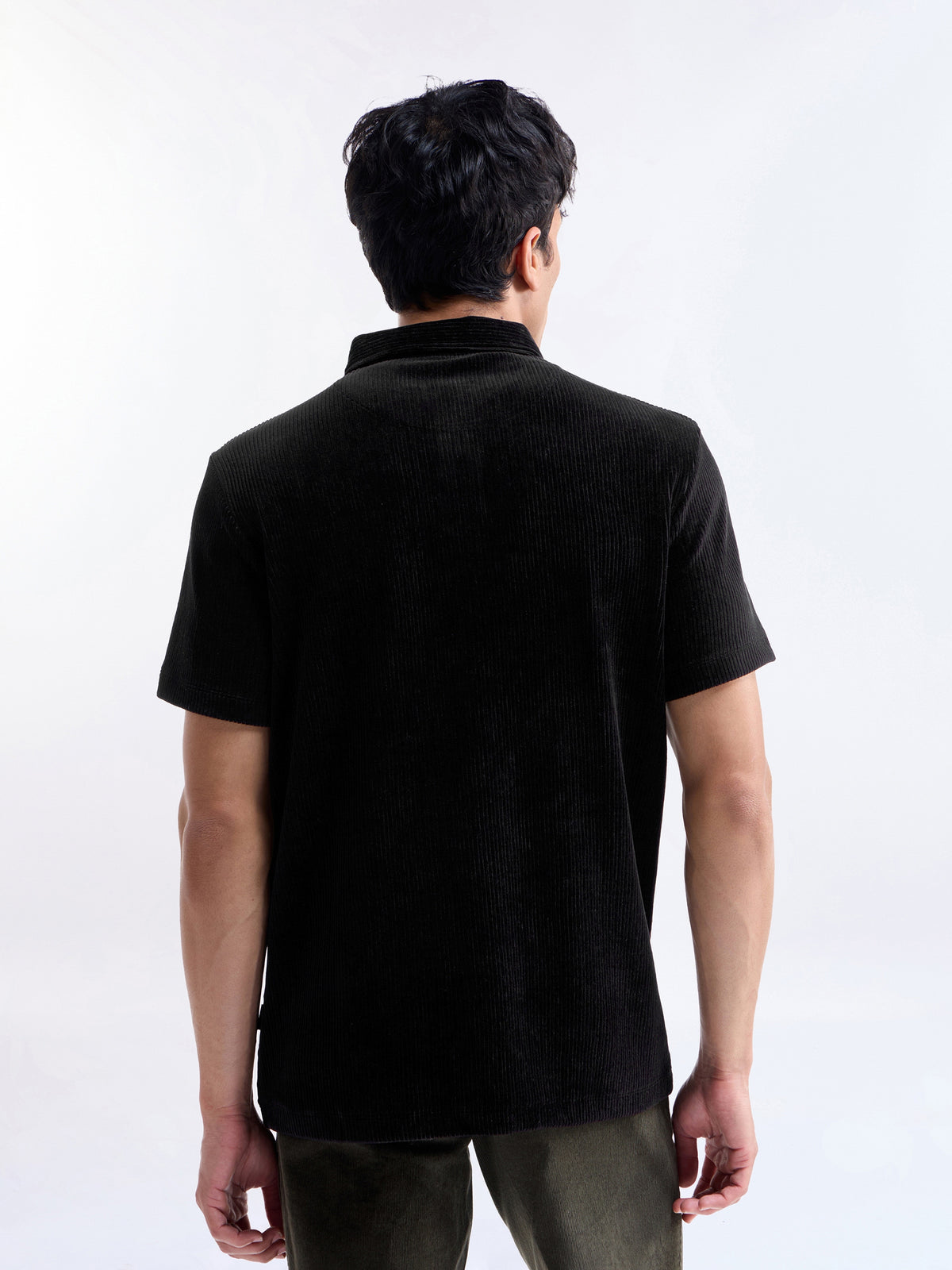Solid Polo Regular Fit T-shirt - Black t4option_1