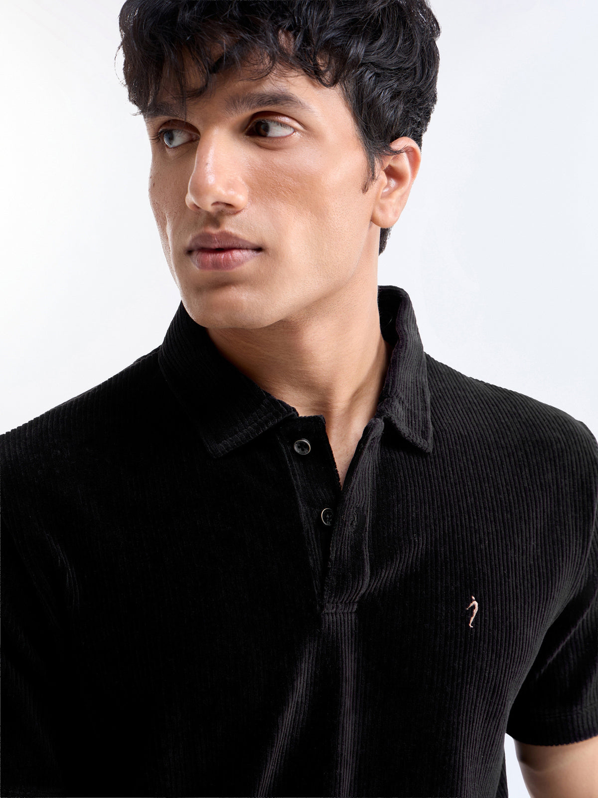 Solid Polo Regular Fit T-shirt - Black t4option_1