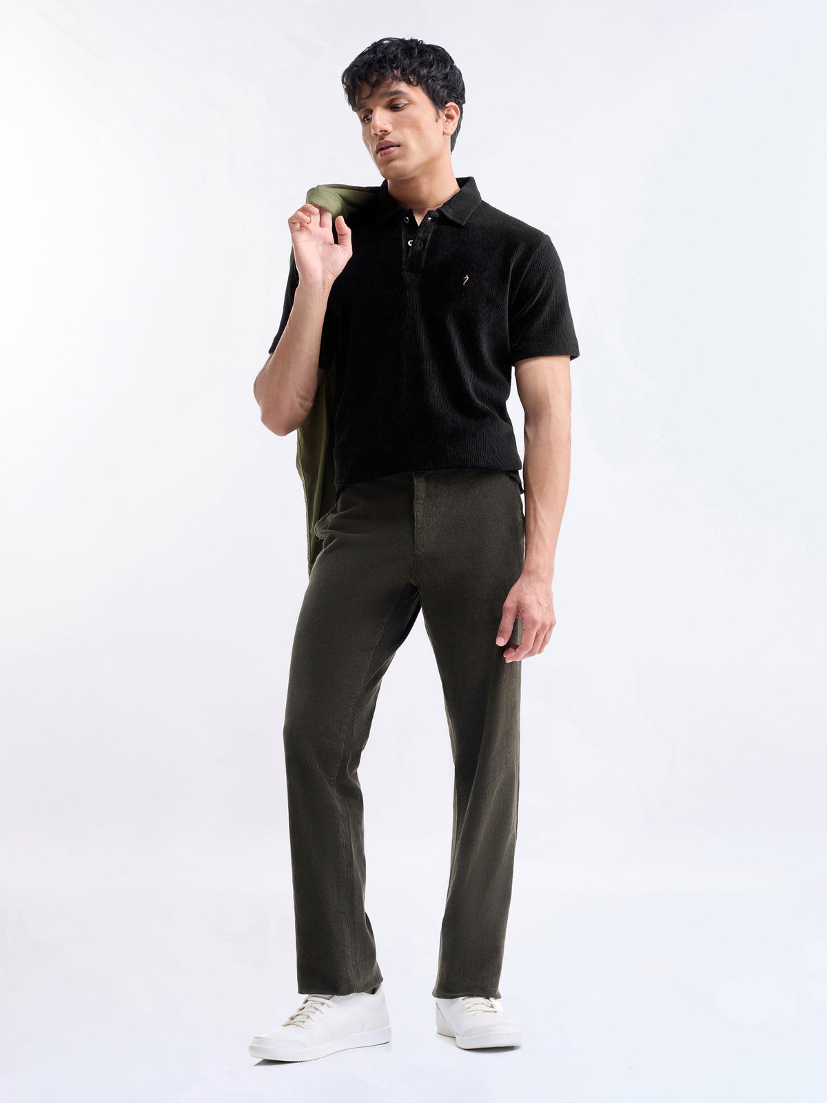 Solid Polo Regular Fit T-shirt - Black t4option_1