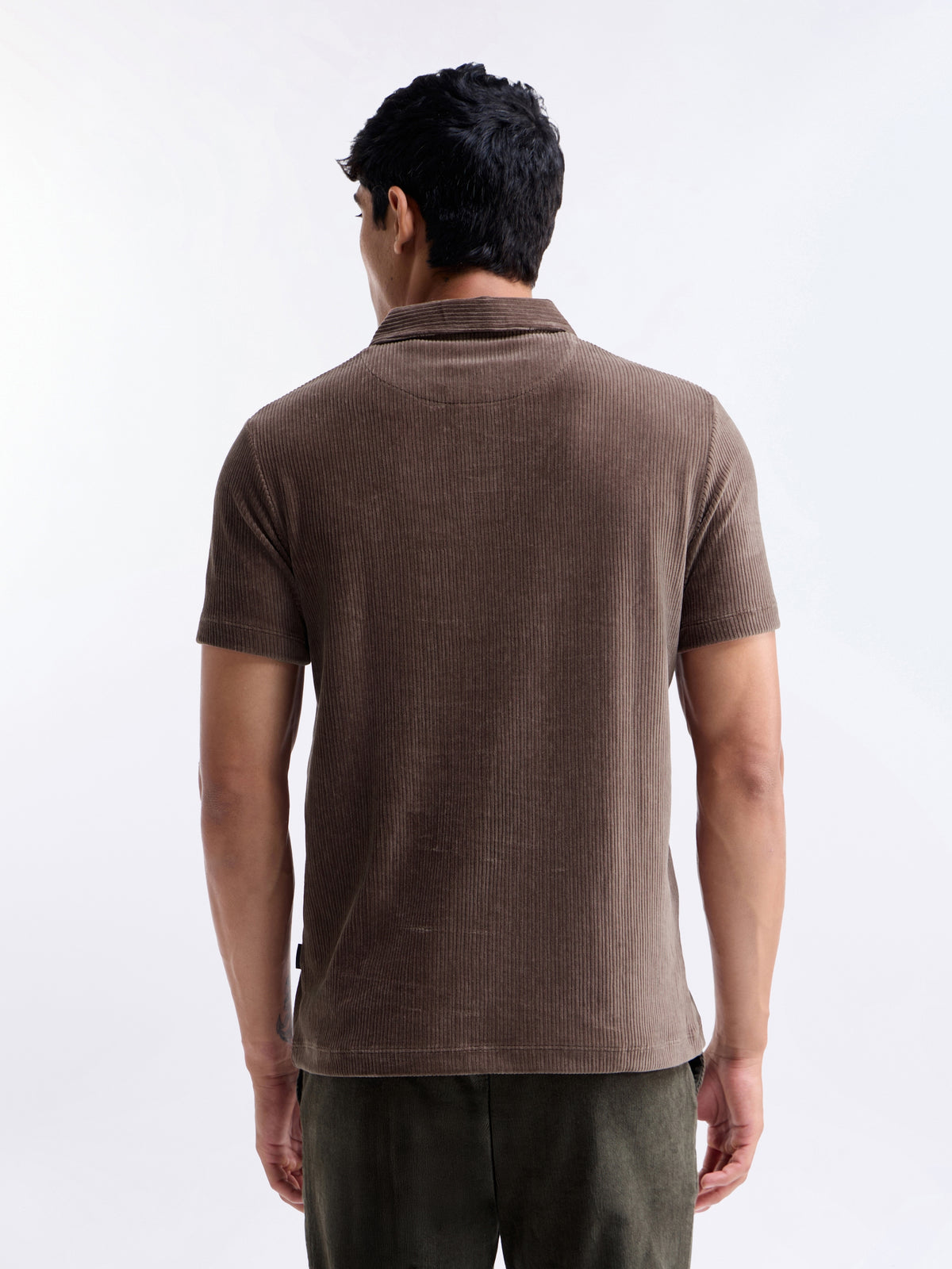 Solid Polo Regular Fit T-shirt - Lt Brown t4option_0