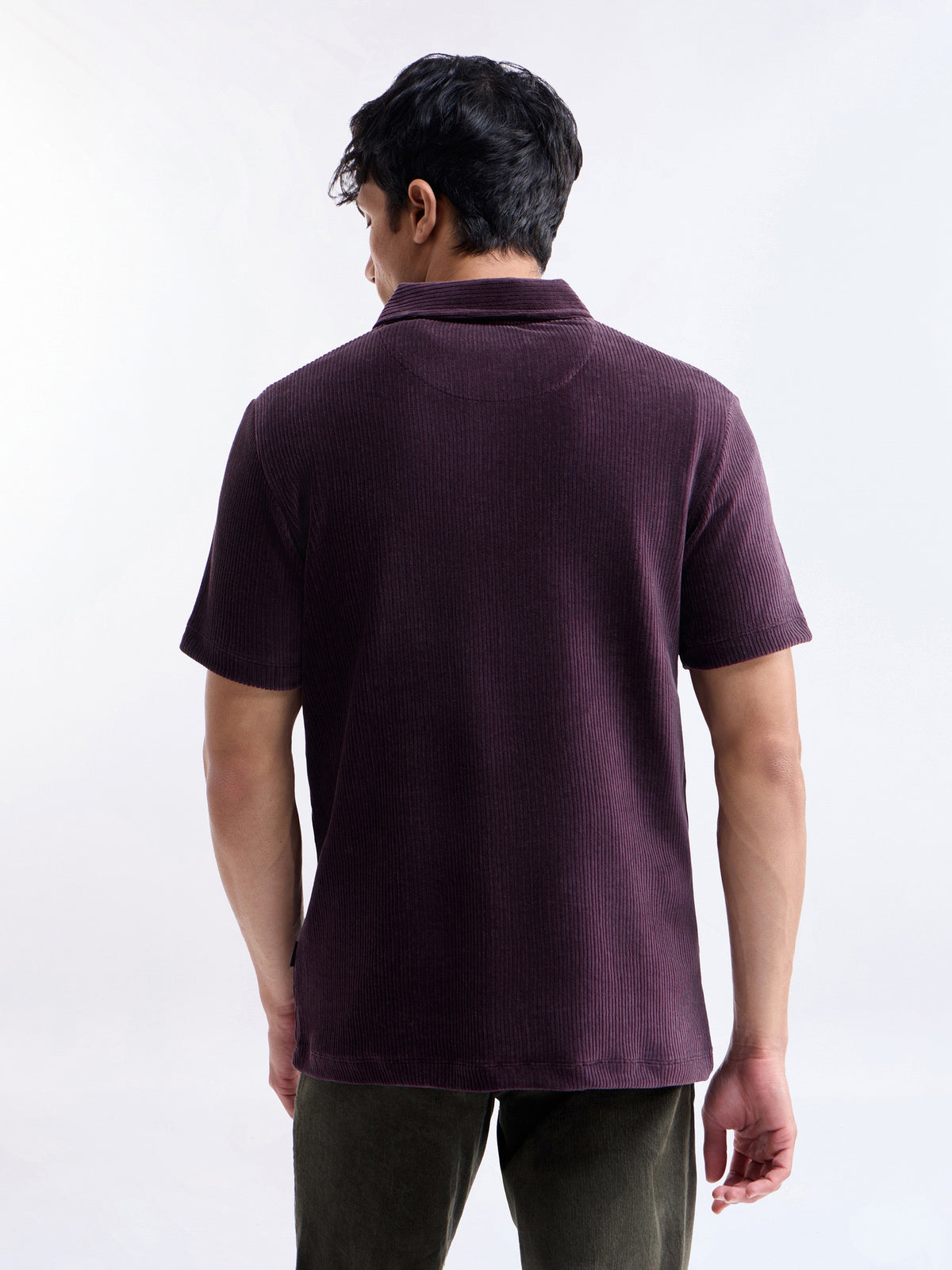 Solid Polo Regular Fit T-shirt - Violet t4option_2