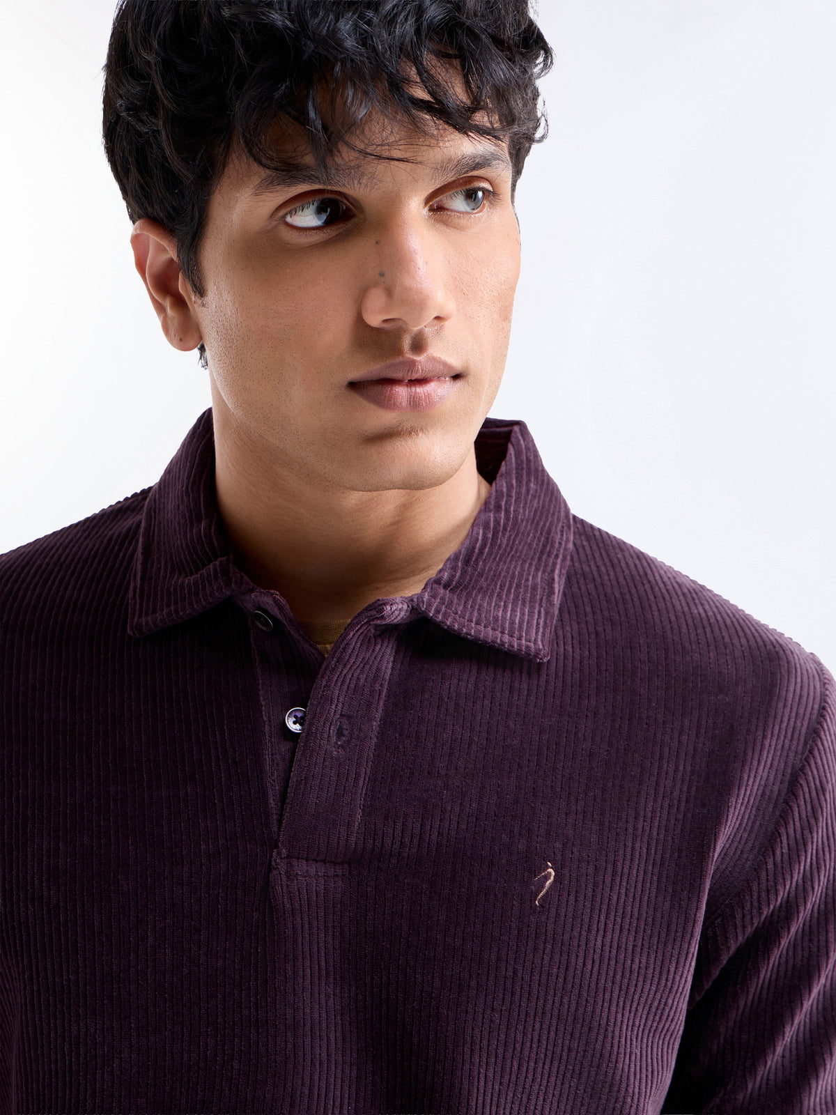 Solid Polo Regular Fit T-shirt - Violet t4option_2