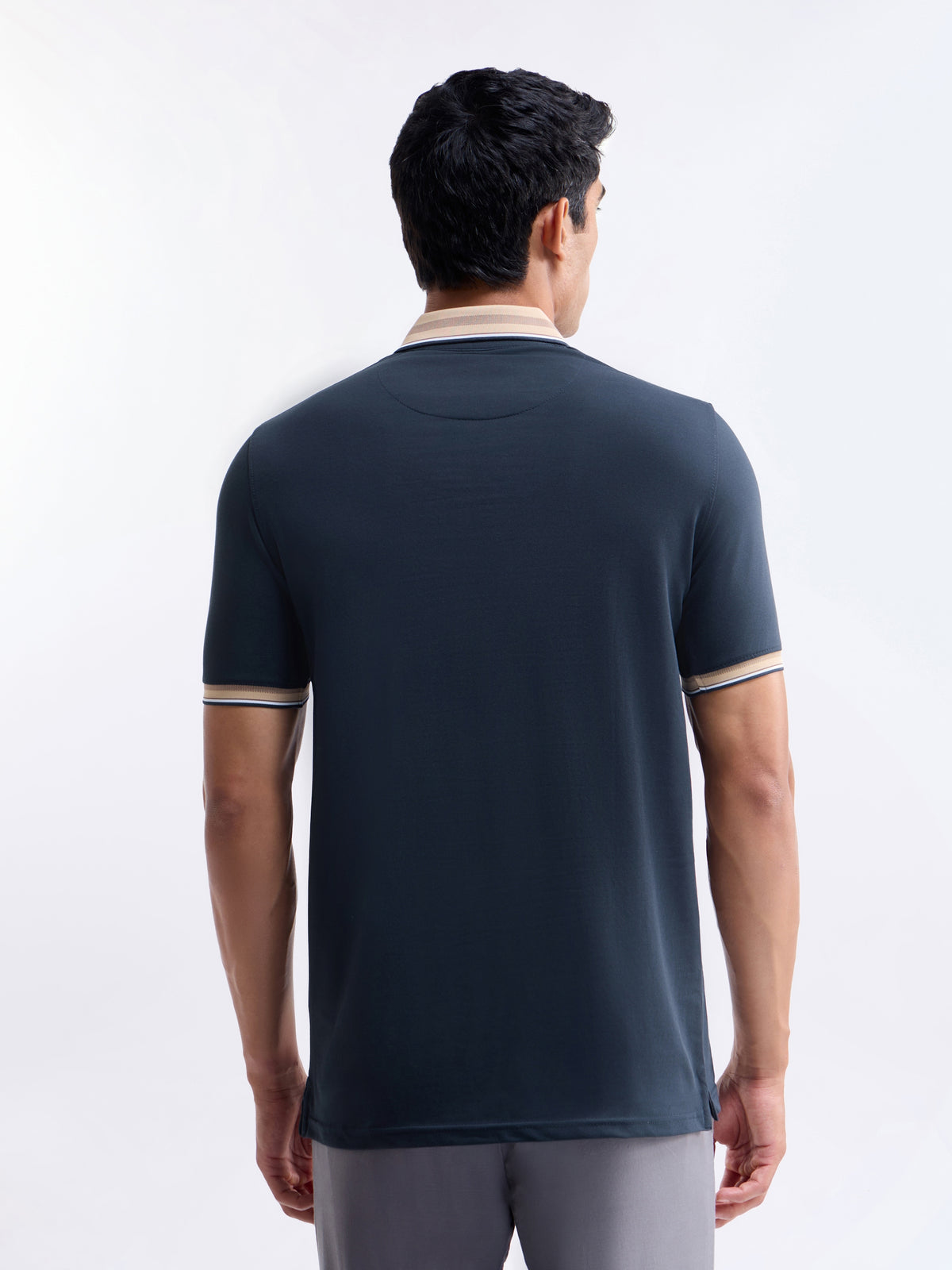 Solid Polo Regular Fit T-shirt - Navy t4option_1