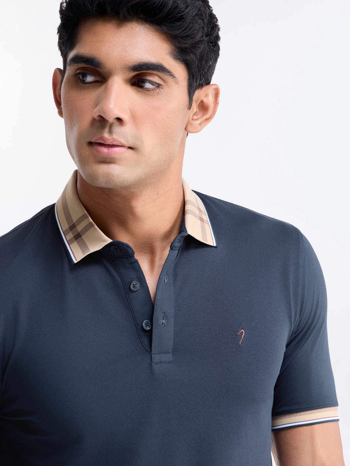 Solid Polo Regular Fit T-shirt - Navy t4option_1